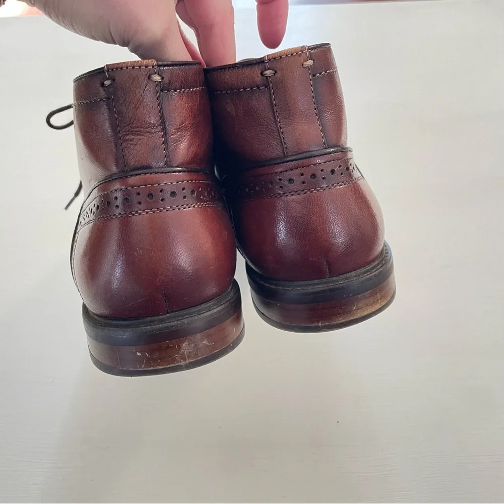 Steve Madden Bowen Mens 10.5 Brown Leather Chukka Dress Boots Wingtip Detail